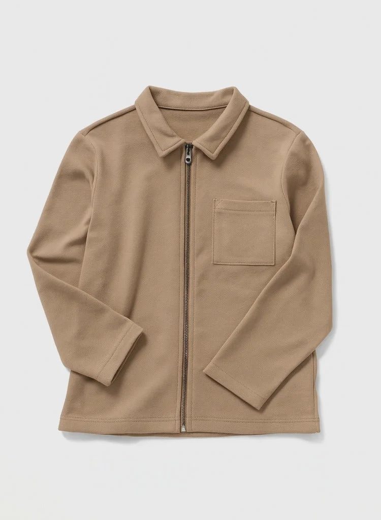 victor and jane Boys’ Utility Jacket & Jogger Set – Beige